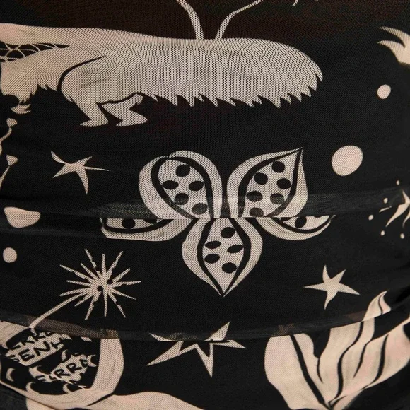 FARM RIO NWT Black & White Cerrado Sky Tulle Dress - Picture 6 of 6